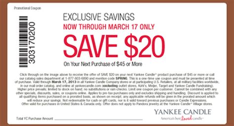 Yankee Candle Printable Coupons 20 Off 45